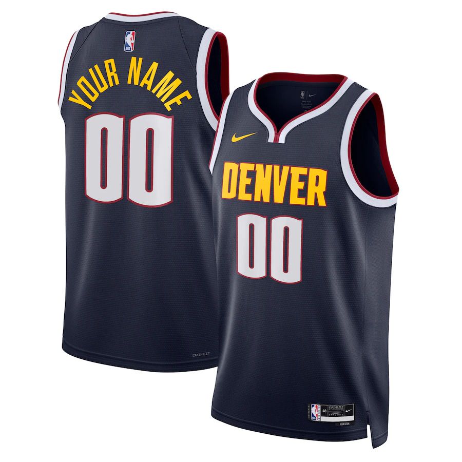 Men Denver Nuggets Nike Navy Icon Edition 2022-23 Swingman Custom NBA Jersey->denver nuggets->NBA Jersey